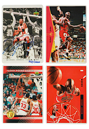 Michael Jordan Upper Deck Signature Series Porcelain Card Set - One MJ Autograph (4)(JSA • UDA)