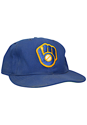 1980s Milwaukee Brewers Game-Used Cap Attributed To Robin Yount