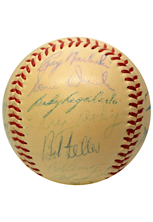 1954 Cleveland Indians Team-Signed OAL Baseball (JSA • World Series Season)