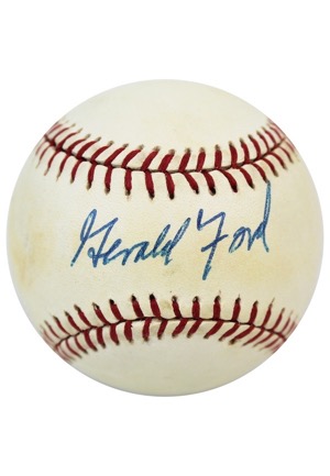 Gerald Ford Single-Signed OAL Baseball (JSA • PSA/DNA)