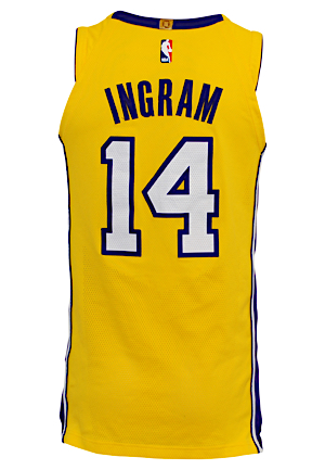 2017-18 Brandon Ingram Los Angeles Lakers Game-Used Preseason Home Jersey (NBA LOA • Photo-Matched)