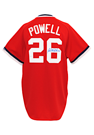 1991 Boog Powell Cleveland Indians Old Timers Day Worn & Autographed Red Alternate Uniform (2)(JSA)