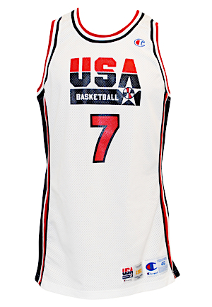 1992 Larry Bird USA Basketball Olympic "Dream Team" Team-Issued Home Jersey
