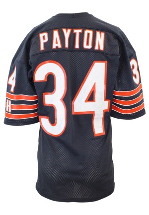 Mid 1980s Walter Payton Chicago Bears Game-Used & Autographed Home Jersey (JSA • Repairs)