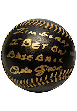 Pete Rose Single-Signed & Inscribed "Im Sorry I Bet On Baseball" Black OML Baseball (JSA)