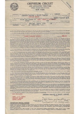 1918 Adrian "Cap" Anson Autographed Theater Contract (PSA/DNA • Rare)