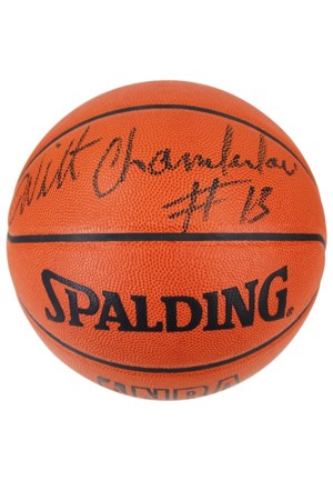 High Grade Wilt Chamberlain Single-Signed Spalding Official Basketball (PSA/DNA)