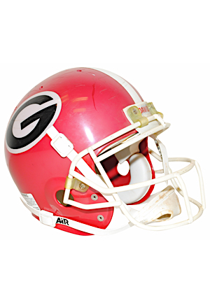 Early 1990s Eric Zeier Georiga Bulldogs Game-Used & Autographed Helmet (JSA)