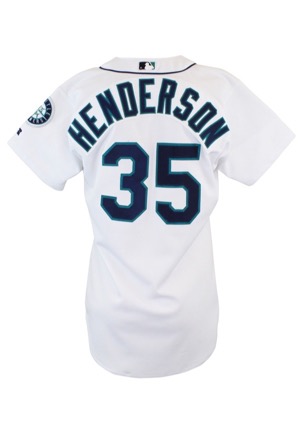 2000 Rickey Henderson Seattle Mariners Game-Used Home Jersey