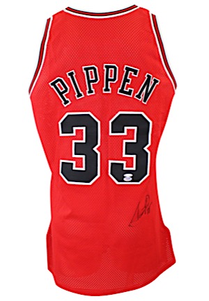 1996-97 Scottie Pippen Chicago Bulls Game-Used & Autographed Road Jersey (JSA • UDA • PSA/DNA • Championship Season)