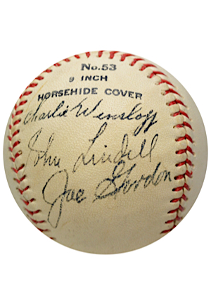 1943 New York Yankees Multi-Signed Baseball (Full JSA • Championship Season)
