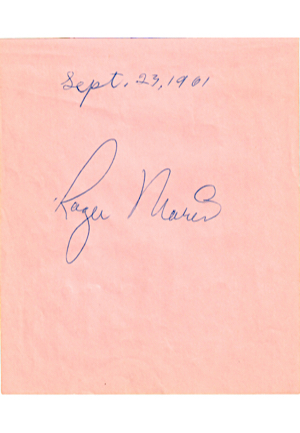 Roger Maris Single-Signed Cut (JSA)