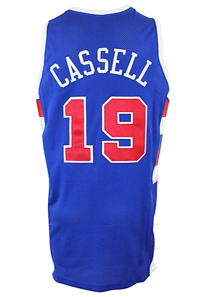 2006-07 Sam Cassell Los Angeles Clippers Game-Used "NBA Europe Tour" Blue Uniform (2)