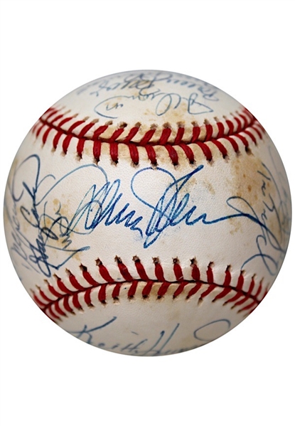 1986 New York Mets Team-Signed ONL Baseball (JSA • Championship Season)