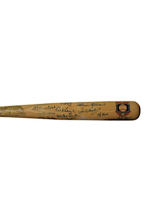 Official Cooperstown Bat Multi-Signed By 40 HOFers Including Appling, Williams, Wynn, McCovey & Many Others (JSA)