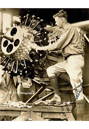 Charles Lindbergh Single-Signed Sepia Tone Photo (Full JSA)