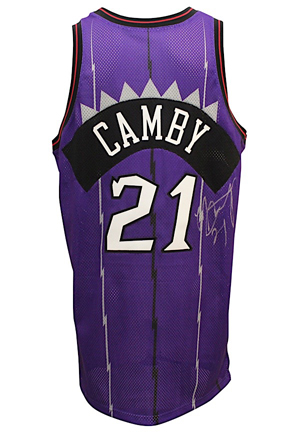 1997-98 Marcus Camby Toronto Raptors Game-Used & Autographed Road Jersey (JSA)