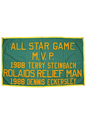 1988 Dennis Eckersley & Terry Steinbach Oakland As Rolaids Relief Man & All Star Game MVP Large Flag