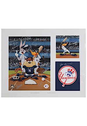 New York Yankees Multi-Signed Warner Bros "Looney Tunes" LE Display Piece Featuring Berra, Jeter & Many More (JSA)