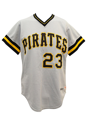 1986 Steve Kemp Pittsburgh Pirates Game-Used Road Jersey