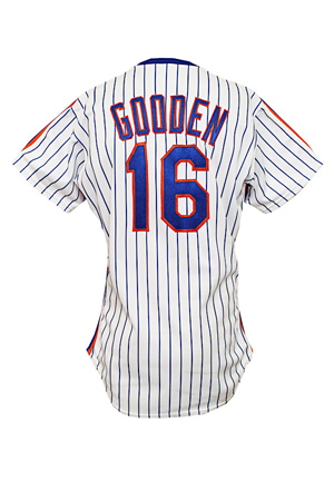 1988 Dwight "Doc" Gooden New York Mets Game-Used & Autographed Home Jersey (JSA • Photo-Matched • Graded 10)