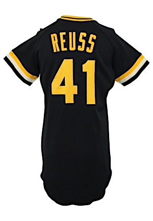 1979 Jerry Reuss Pittsburgh Pirates Game-Used Spring Training Black Alternate Jersey (Graded 8)