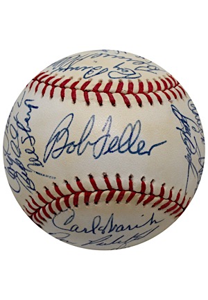 MLB Hall Of Famer Bob Feller & Many Stars Multi-Signed OAL Baseball (JSA)