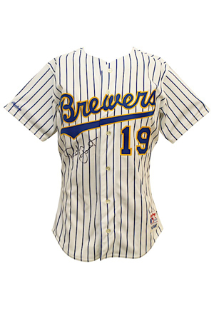 1990 Robin Yount Milwaukee Brewers Game-Used & Autographed Home Jersey (JSA • Yount LOA)