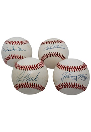 Hall Of Fame National League Outfielders Single-Signed ONL Baseballs Including Brock, Kiner & Others (4)(JSA)