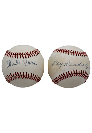 Hall Of Fame Negro Leaguers Single-Signed Baseballs - Irvin & Dandridge (2)(JSA)