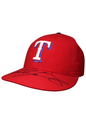 Late 1990s Texas Rangers Autographed Cap Attributed To Ivan "Pudge" Rodriguez (JSA)
