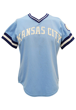 1976 Al Cowens Kansas City Royals Game-Used Powder Blue Jersey (Originally Sourced From Ewing Kauffman • Graded 10)