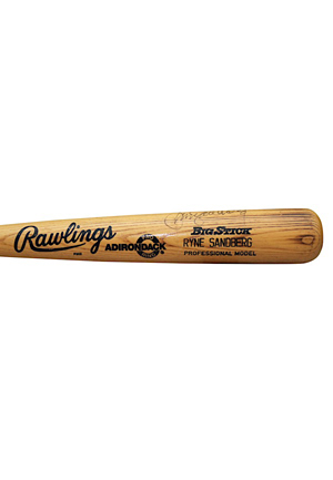 1989 Ryne Sandberg Chicago Cubs Game-Used & Autographed Bat (JSA • PSA/DNA)