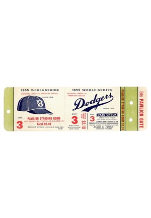1955 Brooklyn Dodgers World Series Game 3 Printers Proof Sample Ticket