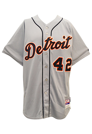 2013 Miguel Cabrera Tigers Game-Issued & Autographed "Jackie Robinson Day" Road Jersey (JSA • PSA/DNA)