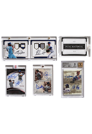 Baseball Dual-Autographed & Game-Used Jersey Cards Including Griffey Jr. & Piazza, Pedro & Johnson & Others (5)(JSA)