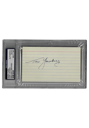 Tom Yawkey Autographed Index Card (JSA • PSA/DNA Encapsulated)