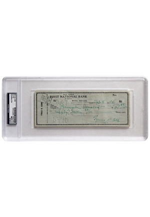 Ty Cobb Autographed Personal Bank Check (JSA • PSA/DNA Encapsulated)