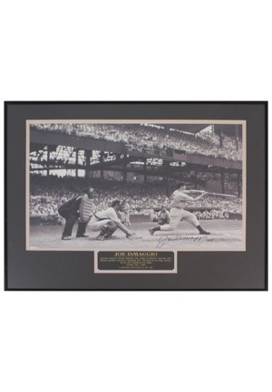1941 Joe DiMaggio Autographed LE Large Format Framed Photo From 42nd Consecutive Game With Hit (JSA • Breaking Sislers Record)