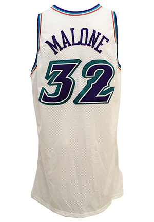 2001-02 Karl Malone Utah Jazz Game-Used Home Jersey (9/11 Ribbon)