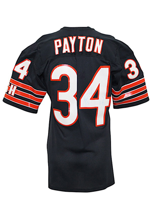 Mid 1980s Walter Payton Chicago Bears Game-Used & Autographed Home Jersey (JSA • Multiple Repairs)