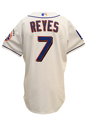 2004 Jose Reyes New York Mets Game-Used & Autographed Home Jersey (Full JSA • Second Year)