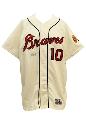 2006 Chipper Jones Atlanta Braves Bench-Worn & Autographed TBTC Home Jersey (JSA)