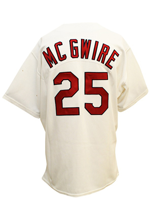 1999 Mark McGwire St. Louis Cardinals Game-Used Home Jersey (Home Run Champ Season • Custom Hemmed Tail)