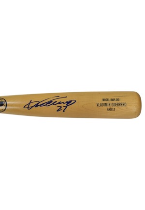 Circa 2008 Vladimir Guerrero Los Angeles Angels Autographed Game-Ready Bat (JSA • PSA/DNA)