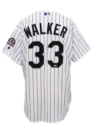 Early 2000s Larry Walker Colorado Rockies Game-Used & Autographed Home Jersey (JSA • PSA/DNA Sticker • Player LOA)