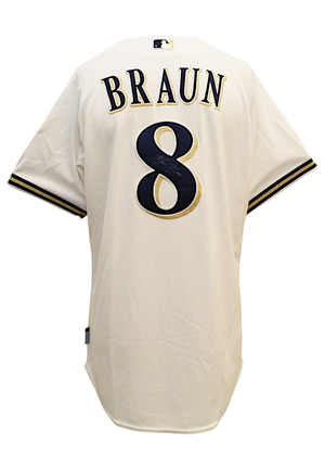 Late 2000s Ryan Braun Milwaukee Brewers Game-Used & Autographed Home Jersey (JSA • Player LOA)