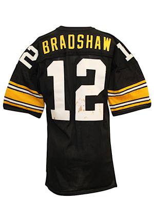 Circa 1978 Terry Bradshaw Pittsburgh Steelers Game-Used Durene Jersey (Gifted Directly To Our Consignor From Bradshaw • Outstanding Condition • Graded 8+)