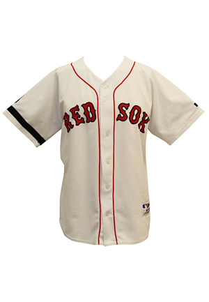 2002 Tommy Harper Boston Red Sox Coaches-Worn Home Jersey (Harper LOA • Williams Memorial #9 & Armband)