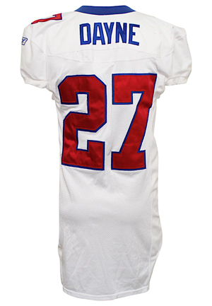2002 Ron Dayne New York Giants Game-Used Jersey (Great Use With Repairs)